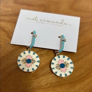 Blue and Pink Earrings